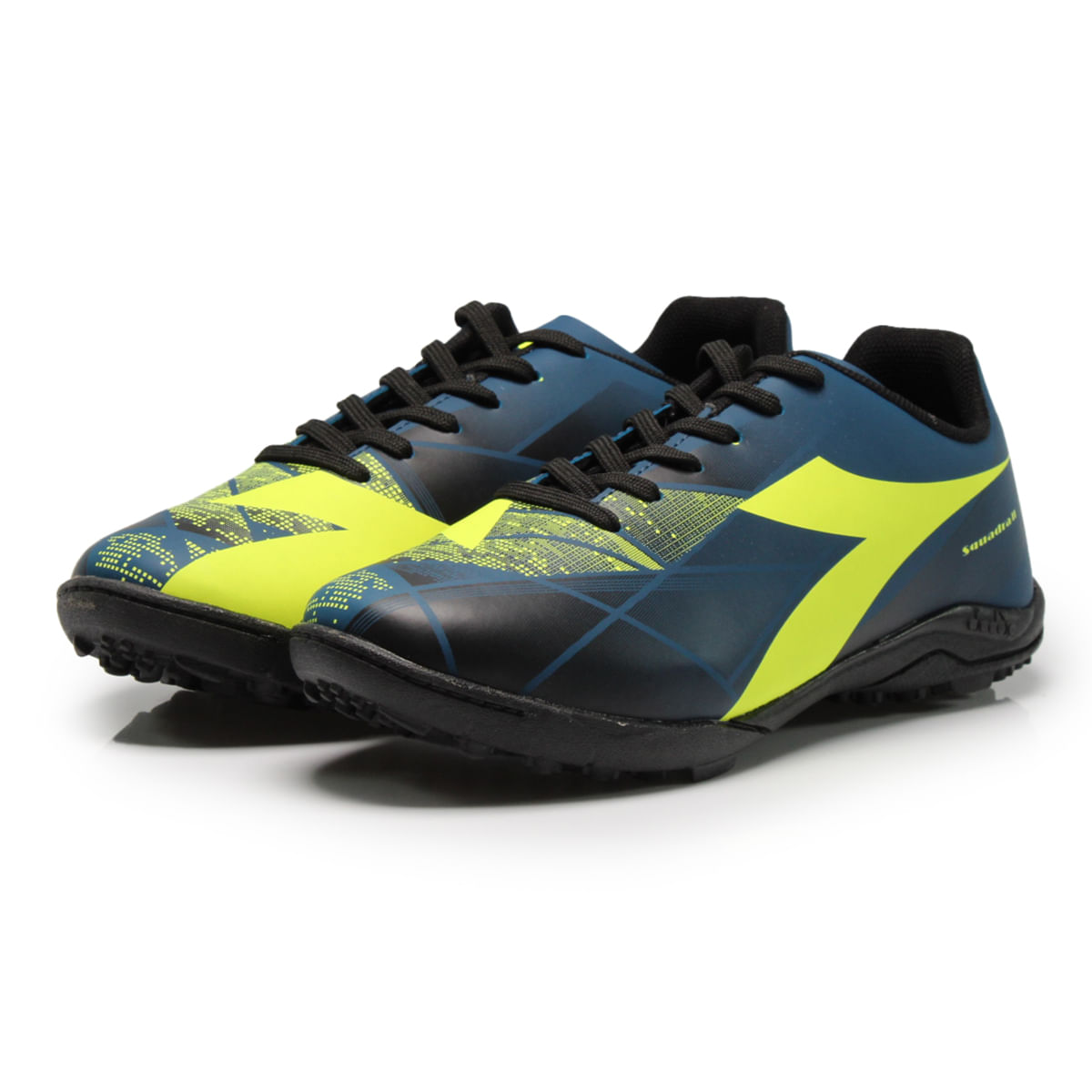 Diadora Chuteira DFAF008-02 SQUADRA II SCTY AzulPretoAmarelo Neon Sint -5-